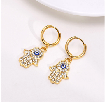 FATIMA HAND HOOP EARRINGS